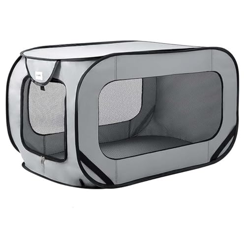 Aptododo Katzenlaufstall für Indoor- und Outdoor-Katzen mit getrenntem 2-Zimmer, zusammenklappbares tragbares Katzenzelt, Katzenzelt, Welpen-Hundekäfig (Kaffee, groß, quadratisch) von Aptododo