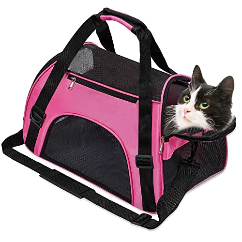 Weiche, faltbare Tragetasche für Katzen, Hunde, Haustiere, Welpen, tragbar, für Katzen, Hunde, Haustiere, mit Schultergurt und abnehmbarer Matte, langlebiger Komfort, Katzenkorb, von von Apuucse