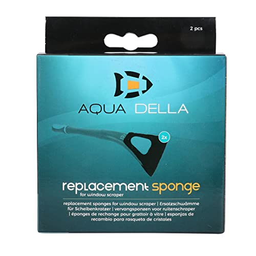 Aqua Della, Ersatzschwamm für Algenschaber, 9,1 x 16 x 1 cm, Schwarz, 2 Ersatzschwämme, mit orangefarbenem Clip, leicht zu spülen, rau, Reinigung und Pflege für Aquarium Aqua Della, Ersatzschwamm für Algenschaber, 9,1 x 16 x 1 cm, Schwarz, 2 Ersatzschwämme, mit orangefarbenem Clip, leicht zu spülen, rau, Reinigung und Pflege für Aquarium von Aqua Della