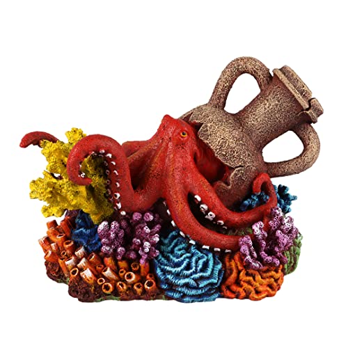 Aqua Della, Amphore mit Koralle 3, 15,5 x 10,5 x 9,9 cm, Mehrfarbig, für Fische von Smurfs AquaDella