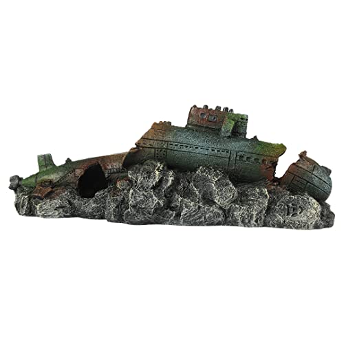 Aqua Della, Dekoration für Aquarium, Bonsai -Wassermühle mit 23 x 16,5 x 20 cm Blasen, in Polyesterharz, ungiftigem und neutralem pH, geeignet für frisches und gesalzenes Wasseraquarium, realistisch von Smurfs AquaDella