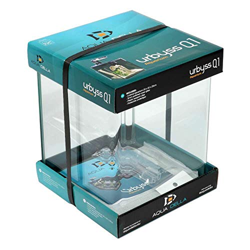 Aqua Della, Urbyss Aquarium, 20 x 20 x 25 cm, Cubic-Aquarium mit gebogenem und poliertem Glas, 5 mm, 3 mm, poliertes Schutzglas aus Kunststoff, Schutzmatte von Smurfs AquaDella