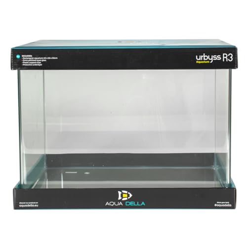 Aqua Della, Urbyss Aquarium, 40 x 26 x 30 cm, rechteckiges Aquarium mit gebogenem und poliertem Glas, 5 mm, Schutzglas, 3 mm, poliertes Schutzglas aus Kunststoff, Schutzmatte von Smurfs AquaDella