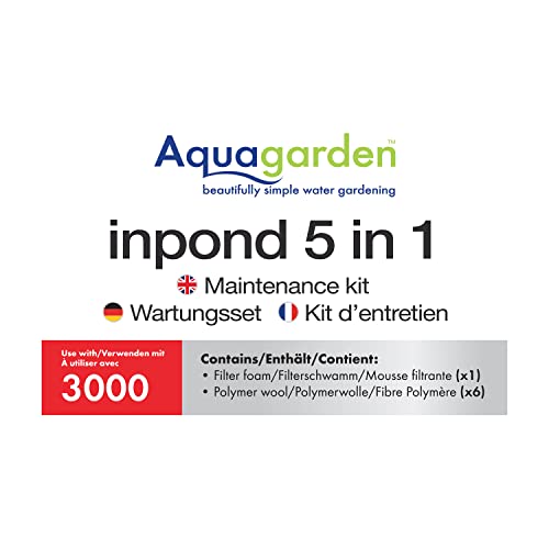 Aquagarden, Filterset für Teiche, Schaumstofffilter-Satz, Polymer-Wolle-Filterpads, Teichpflege-Set, geeignet für das Modell Inpond 5 in 1 mit 3000 Litern Aquagarden, Filterset für Teiche, Schaumstofffilter-Satz, Polymer-Wolle-Filterpads, Teichpflege-Set, geeignet für das Modell Inpond 5 in 1 mit 3000 Litern von Aqua Garden