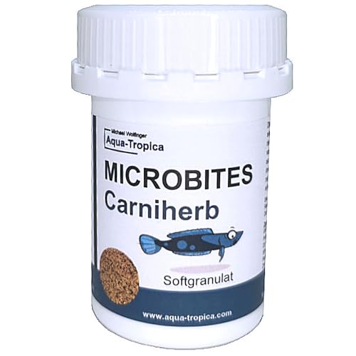 Aqua-Tropica MICROBITES Carniherb I Soft-Spezialfutter für Minifische mit überwiegend karnivorer Ernährungsweise I Feines Softgranulat Hauptfutter 0,4-0,6 mm I 35 g Aqua-Tropica MICROBITES Carniherb I Soft-Spezialfutter für Minifische mit überwiegend karnivorer Ernährungsweise I Feines Softgranulat Hauptfutter 0,4-0,6 mm I 35 g von Aqua-Tropica
