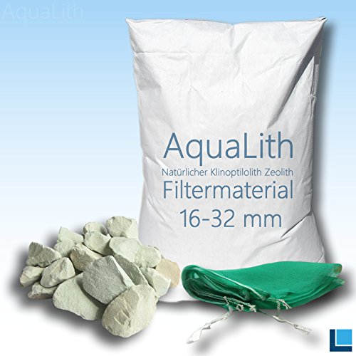 AquaLith 25 KG ZEOLITH Filtermaterial 16-32 mm + 2 x Filtersäcke XL 43x60 cm für Koiteiche, Gartenteiche, Zierteiche und Schwimmteiche AquaLith 25 KG ZEOLITH Filtermaterial 16-32 mm + 2 x Filtersäcke XL 43x60 cm für Koiteiche, Gartenteiche, Zierteiche und Schwimmteiche von AquaLith