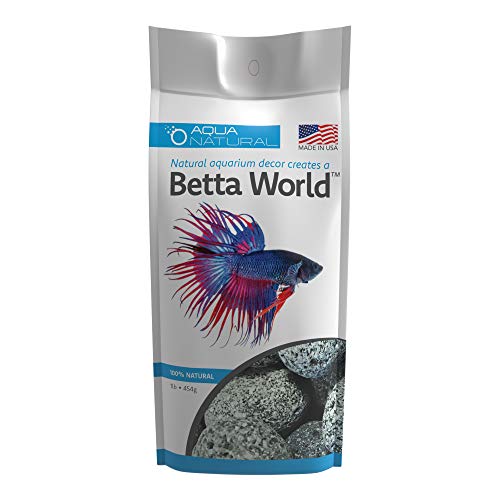 AquaNatural Betta World Mini-Lava, 0,5 kg, Kies/Steine/Substrat für Aquarien, Weiß und Schwarz und Grau von Aqua Natural
