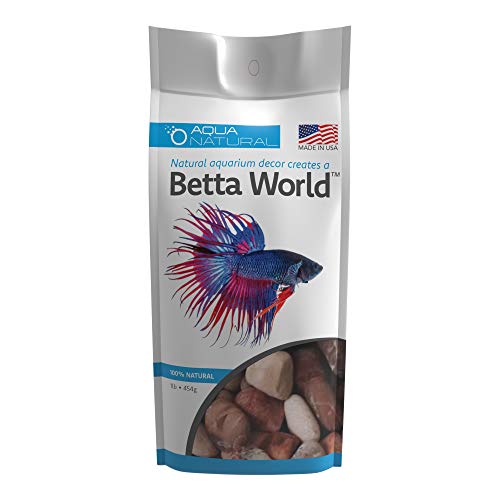 AquaNatural Betta World – Rose Cream 0,5 kg, Kies/Steine/Substrat für Aquarien, Rot und Weiß von AquaNatural