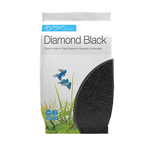 AquaNatural Diamond Black Quartz 4,5 kg Premium Kies und Substrat für Aquarien, Aquarien und Terrarien, 2-4 mm von AquaNatural