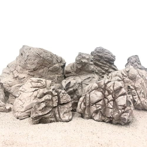 AquaOne Aquariumsteine Geo Rock I Naturstein 1 Stück Gr. M 0,3-1,0 kg I Natürliche Aquascaping Steine für Biotop, Naturaquarien sowie zur Pflanzenbefestigung von AquaOne