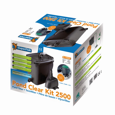 SF PondClear Kit 2500 biologischer Teichfilter+Pumpe+UV-Klärer für Teiche bis 2.500 Liter von Aquadistri