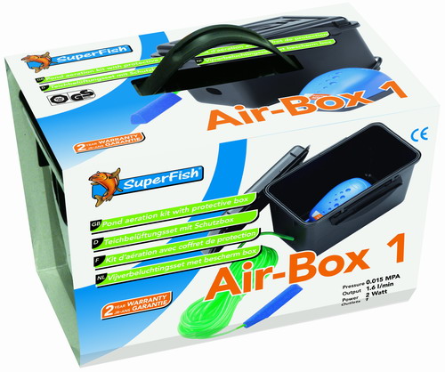 SuperFish Air-Box 1 - Teichbelüftungsset mit Luft-Membranpumpe + Schutzbox von Aquadistri