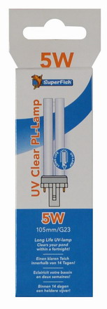 UVC Lampe PL 5 Watt LONGLIFE UV-C Wasser-Klärer Ersatzröhre Teichfilter von Aquadistri