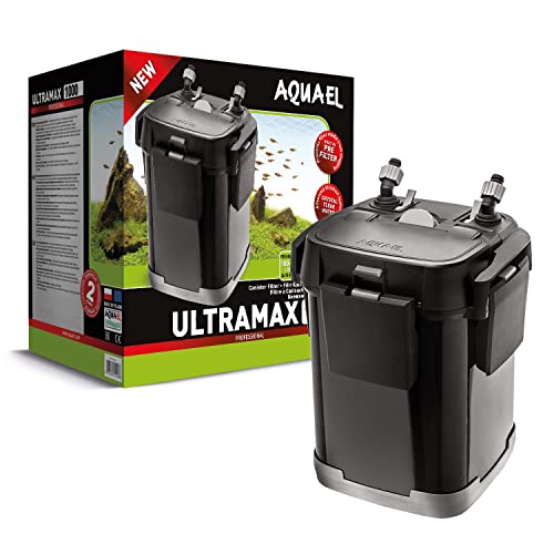 Aquael - ULTRAMAX Filter 1000-15W - Kanister Filtration für Süß- & Meerwasseraquarien, Schwarz von Aquael