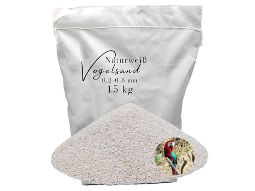 15kg Vogelsand 0,2-0,8 mm ohne Zusatzstoffe wie Anis und Grit weisser keimfrei qualitativ hochwertig Bodengrund für Käfige 15kg Vogelsand 0,2-0,8 mm ohne Zusatzstoffe wie Anis und Grit weisser keimfrei qualitativ hochwertig Bodengrund für Käfige von Aquagran