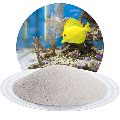 Schicker Mineral – 25 kg Aquariumsand Weiß – feiner Aquariumkies gewaschen & ungefärbt – kantengerundeter Bodengrund Kies für Süßwasseraquarien & Meerwasseraquarien (Ø Körnung: 0,4-0,8 mm) von Aquagran