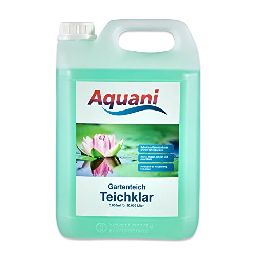 Aquani Teichklar 5.000ml Algenmittel gegen grünes und trübes Wasser im Teich mit Schwebealgen Algen, auch ideal als Teichklärer Algenentferner im Koi und Schwimmteich von Aquani