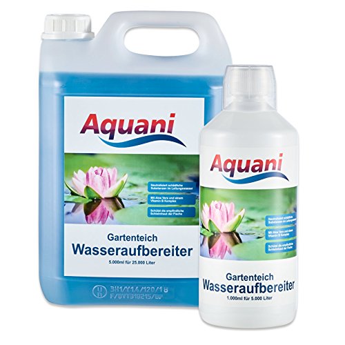 Aquani Wasseraufbereiter Gartenteich 1000ml neutralisiert schädliche Substanzen, reduziert Stress fördert die Gesundheit & Laichbereitschaft der Fische Teich ideale Teichpflege für Koi von Aquani