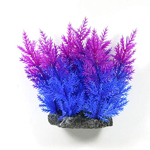 Aquapapa Aquarium-Dekoration, Kunststoff-Pflanze, mehrfarbig, Kunstpflanze (Rosa/Blau, #15,2 - 11,4 cm Höhe) von Aquapapa
