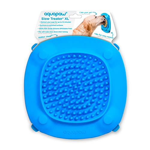 Aquapaw Premium XL Leckmatte mit Saugnäpfen | EIN Muss für Hunde – rutschfeste, langsam fressende Matte für Futter | Leckpad – Blau von Aquapaw