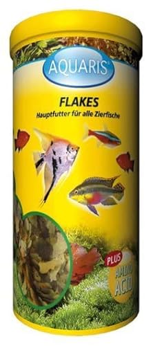 AQUARIS Flakes Aquarium Zierfischfutter - 180g / 1 L eine perfekt ausgewogene Komposition, Flockenfutter für Zierfische aus Fisch und Fischnebenprodukten von Aquaris