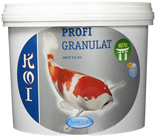 Aquaris Koi Profigranulat Mini - Nährstoffreiches, Schwimmendes Fischfutter für Teichfische, Klare-Wasser-Formel, 5,6 L (1,96 kg) von Aquaris