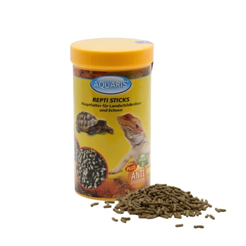 Aquaris Repti Sticks Schildkrötenfutter 75 g / 250 ml. Schildkrötenfutter für Wasser- und Sumpfschildkröten mit Proteinen aus Fisch und Garnelen. Unterstützt die Gesundheit von Panzer und Knochen. von Aquaris
