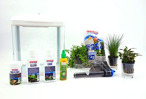 AquaOne Hr-230 weiß inklusive Dekoration Nano Aquarium Komplettaquarium Filteranlage Nanoaquarium Set Filter Beleuchtung von Aquaristikwelt24