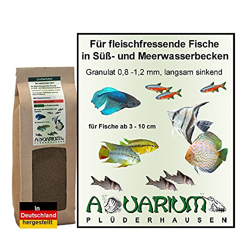 AQUARIUM PLÜDERHAUSEN Fischfutter, fleischfr. Zierfische, Süß- u. Meerwasser,Granulat 0,8-1,2mm,1000ml von AQUARIUM PLÜDERHAUSEN