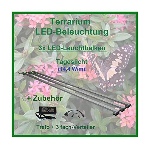 Aquarium-Plüderhausen Regenwald Terrarium, Set3: 3X LED-Beleuchtung 40 cm + Zubehör, LED Leuchtbalken,LED Tropen Pflanzenlicht von Aquarium-Plüderhausen