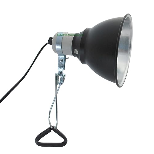 AQUARIUM PLÜDERHAUSEN Terrarium Reflektor-Klemmlampe, Lampenschirm mit Keramiksockel E27,bis 100W,Ø 150mm Lampenfassung von AQUARIUM-PLÜDERHAUSEN