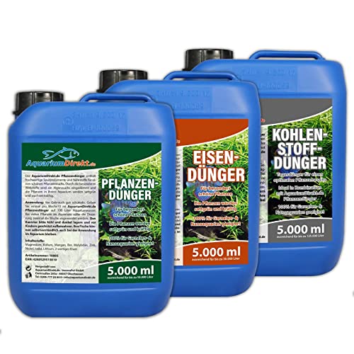 AquariumDirekt Pflanzen-, Eisen-, Kohlenstoffdünger Spar-Set 3 x 5 Liter (Perfekte Pflanzenpflege für Ihr Aquarium - Komplett-Set mit Allen Spurenelementen und Nährstoffen) von AquariumDirekt