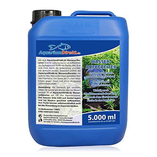AquariumDirekt Wasseraufbereiter für das Aquarium (Perfekt bei Voll- oder Teilwasserwechsel und bei Neueinrichtung - Wasseraufbereitung - Leitungswasser), Größe:5 L von AquariumDirekt