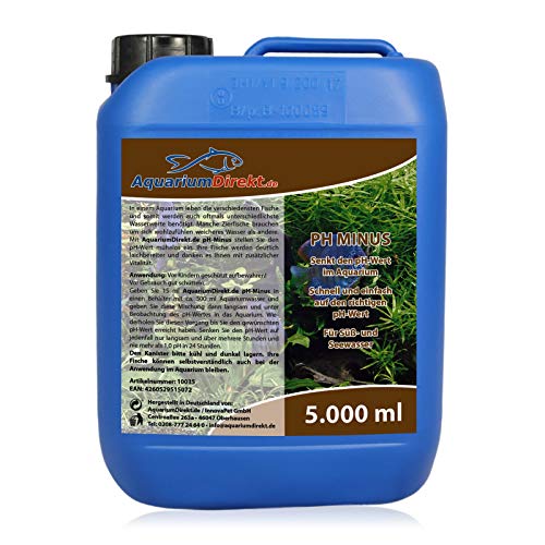 AquariumDirekt pH-Minus (Für weicheres Wasser - Senkt den pH-Wert im Aquarium - Laich, laichen - Vitalität Ihrer Zierfische - Ideal für Süß- und Seewasser), Größe:5 L von AquariumDirekt