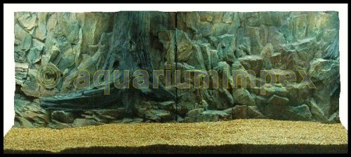 3D Aquarien Rückwand 150x50 Fels mit Wurzel 2TLG. von Aquariumimpex