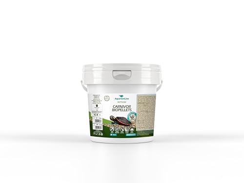 AquariumLine Carnivorbio Pellets – Alleinfuttermittel aus schwimmenden Granulaten für fleischfressende Wasserschildkröten (10 l/3,60 kg) von Aquariumline