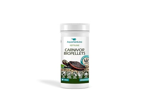 AquariumLine Carnivorbio Pellets – Alleinfuttermittel aus schwimmenden Granulaten für fleischfressende Wasserschildkröten (1000 ml / 360 g) von Aquariumline