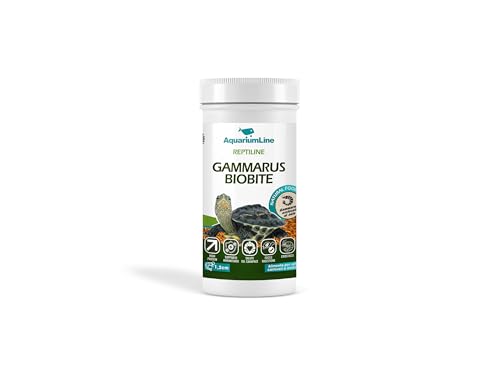 AquariumLine Gammarus BioBite - natürliches Futter für Wasserschildkröten, Fische und Reptilien - 100% Gammarus getrocknet - Protein- und Kalziumquelle (1000ml/100g) von Aquariumline
