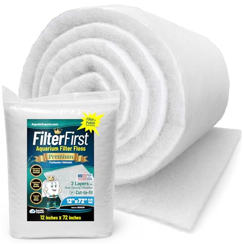 Aquatic Experts FilterFirst Aquarium-Filterwatte für Aquarium-Filter, Medienrolle für kristallklares Wasser, 1,9 cm – 2,5 cm dick (30,5 cm breit, 183,9 cm lang) von Aquatic Experts