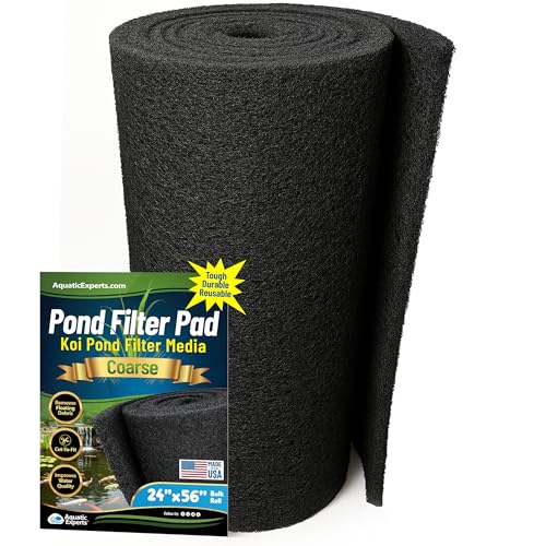 Aquatic Experts Klassisches Koi-Teichfilter-Pad, grob, Großpackung für Teiche, starres ultra-langlebiges Latexbeschichtetes Fischteich-Filtermaterial, US (61 x 142,2 cm, grob (schwarz)) von Aquatic Experts