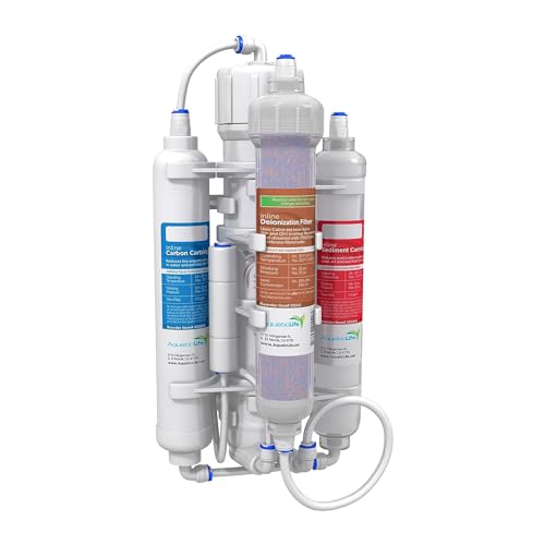 Aquatic Life RO Buddie 4-stufige Umkehrosmose-Entionisierungs-Wasserfilteranlage RO/DI-Filtrationseinheiten für Aquarium, 50 GPD von Aquatic Life