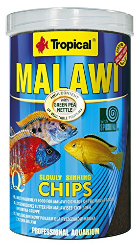 Tropical Malawi Mbuna Chips für Malawisee-Cichliden der Mbuna-Gruppe - zutatenreiches Futter, langsam sinkender Chips für die tägliche Fütterung - 1000ml/520g Tropical Malawi Mbuna Chips für Malawisee-Cichliden der Mbuna-Gruppe - zutatenreiches Futter, langsam sinkender Chips für die tägliche Fütterung - 1000ml/520g von Aquatic Paradise