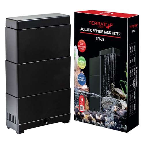 Aquatop Terratop Aquatic Reptile Filter - 3-stufige Filtration für aquatische Reptilien & Amphibien-Tanks, leiser Wasserfallfluss, für 10-32 Gallonen Terrarien, TFT-35 Aquatop Terratop Aquatic Reptile Filter - 3-stufige Filtration für aquatische Reptilien & Amphibien-Tanks, leiser Wasserfallfluss, für 10-32 Gallonen Terrarien, TFT-35 von Aquatop
