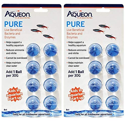 Aqueon 2 x reine lebende nützliche Bakterien und Enzyme, je 8 Stück, für Aquarien mit 18 l von Aqueon