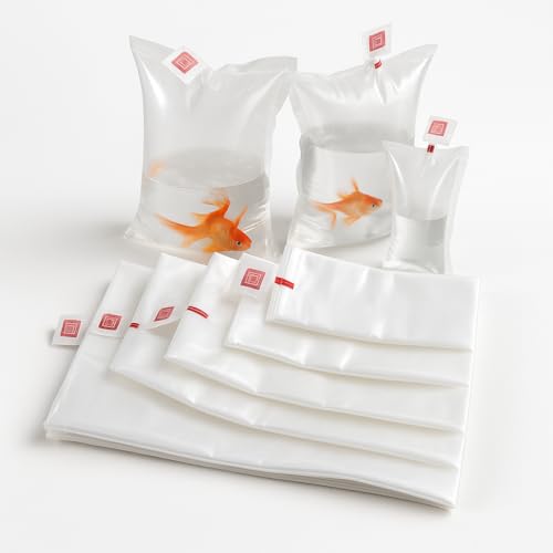 Aquarium-Versandtaschen für lebende Fische, 20 x 35 cm, sauerstoffsichere, auslaufsichere, transparente Polybeutel für Süß- und Salzwassertransport von Fischen, Garnelen und Wasserpflanzen, 50 Stück von Aquinos Fish Kingdom