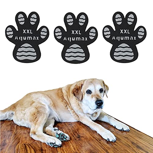 Aqumax Hundepfotenschutz, rutschfeste Pfotengriffe, Traktionspads, Gehassistent für ältere Hunde, Bandage für schwache Pfoten oder Beine, Hundeschuhe, Socken, Ersatz, 24 Pads, Größe XXL von Aqumax