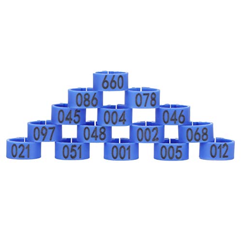 Aramox 100pcs Vogelfußringe, Wiederverwendbares und Leichtes, Effizientes Management, Einfache Identifizierung für Tauben mit Material, 001-100 Nummerierte und Geeignete Vögel (Blue) von Aramox
