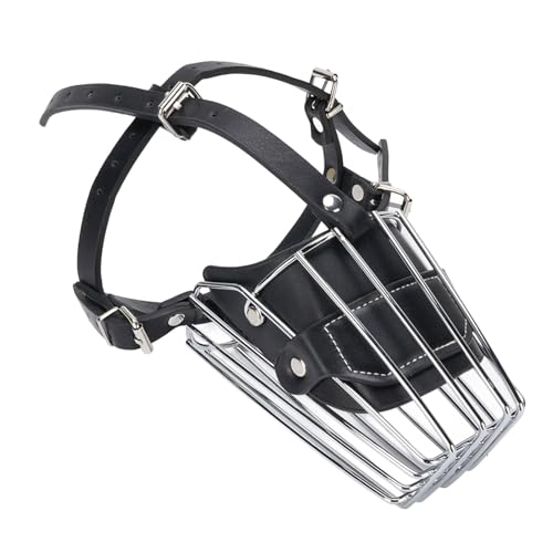 Aramox Deutsche Shepherd Metall Wire Basket Hundemündung Einstellbar für Bellen- und Beißverhütung für Große Hunde, Sichere und Komfortable Passform für Haustierbesitzer von Aramox