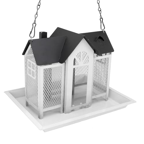 Aramox Eichhörnchen -Proof -Vogelfutterstation Hängende Mesh Wild Vogelfutterlösche Große Kapazität Vogelhaus für Gartendekoration (White) von Aramox