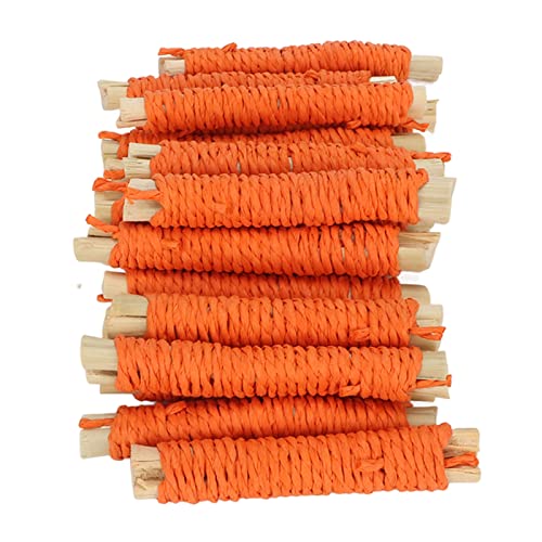 Aramox Haustier Sweet Bambusstangen Duft Langeweile Reliefzähne für Kaninchen Hamster, 20 Packung von 20 (ORANGE) von Aramox